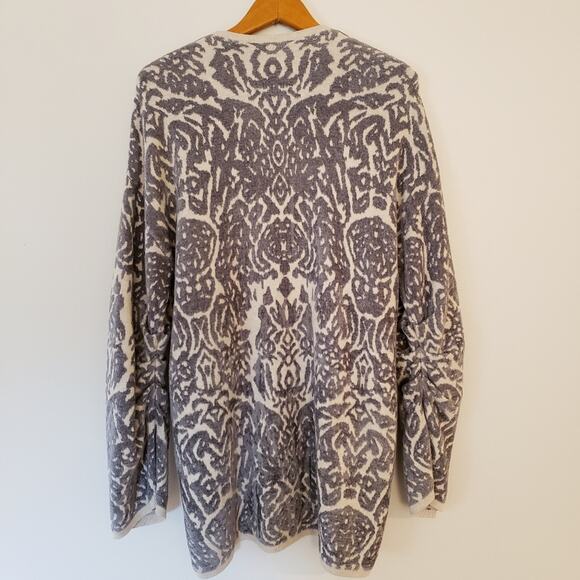 Hinge Heavy Viscose Cotton Open Draping Soft Cardigan Velvet Damask Medium - Picture 3 of 8